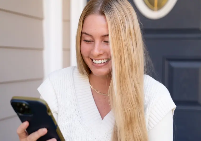 Hall customer using the online portal to sign up for remote propane tank monitoring