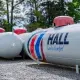 propane tanks with Hall logo