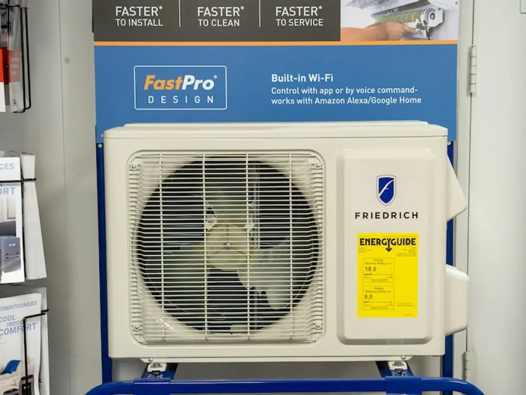 Mini-split system in a Hall showroom