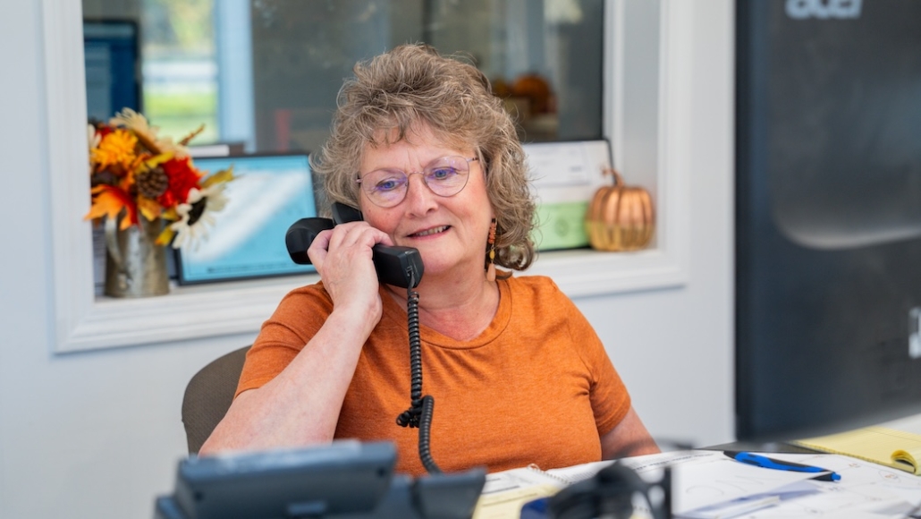 Hall customer service representative helping with our propane emergency service system.